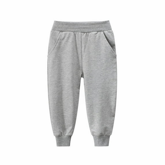 XXWXYD Unisex Solid Color Sweatpants Boys Girls Casual Pants Kid for Casual Soft Comfortable Clothing(5-6 Years,Grey)