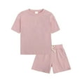 thumbnail image 1 of XXWXYD Unisex Toddler Summer 2-Piece Set Cotton Short Sleeve Tee & Elastic Waist Shorts Casual Play Outfit for Boys Girls, 1 of 8