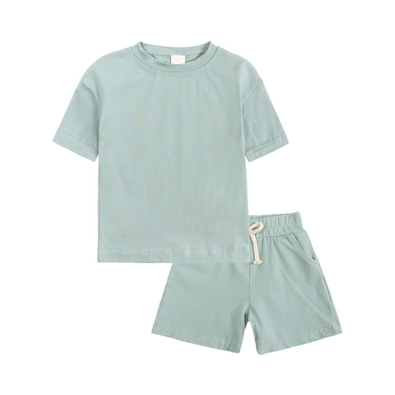 XXWXYD Unisex Toddler Summer 2-Piece Set Cotton Short Sleeve Tee & Elastic Waist Shorts Casual Play Outfit for Boys Girls