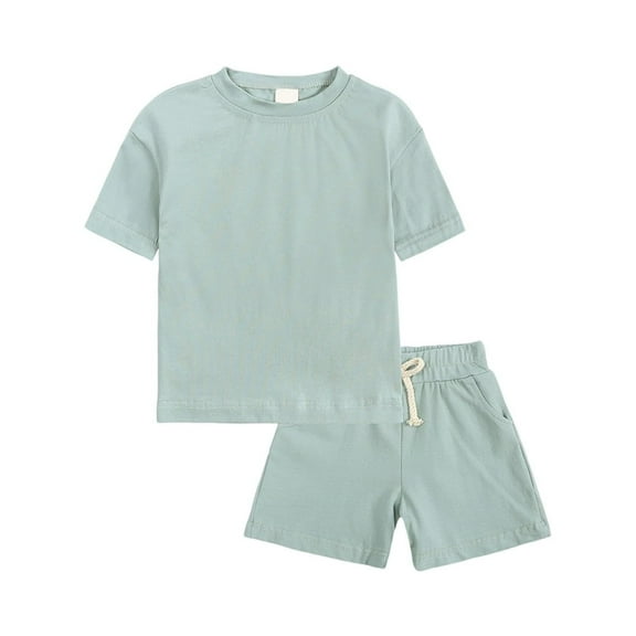 XXWXYD Unisex Toddler Summer 2-Piece Set Cotton Short Sleeve Tee & Elastic Waist Shorts Casual Play Outfit for Boys Girls