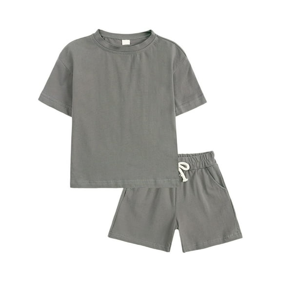 XXWXYD Unisex Toddler Summer 2-Piece Set Cotton Short Sleeve Tee & Elastic Waist Shorts Casual Play Outfit for Boys Girls