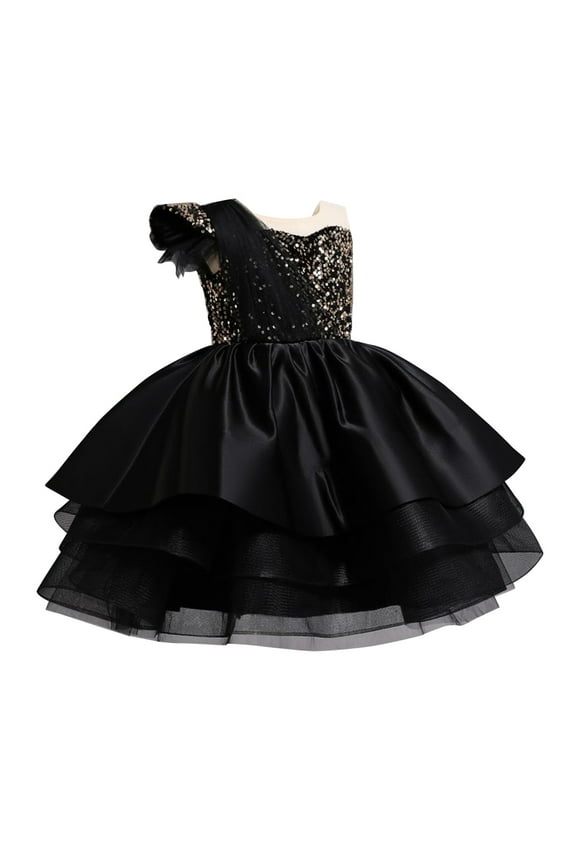 Vintag𝖾 Flower Tulle Dress Princess Maxi Gown Formal Puffy Ball Gown Girls Pageant Wedding Birthday Evening Par𝗍y Dress 2-12 Years Par𝗍y Gown Formal Wear