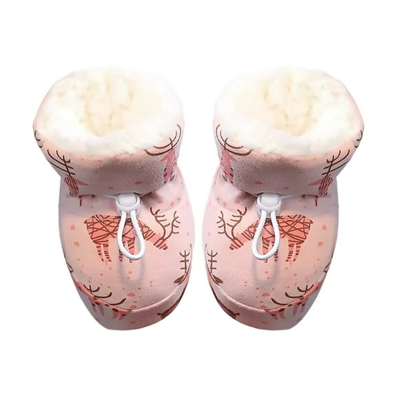 XXWXYD Warm Baby Boots 2025 New Warm Cozy Baby Booties Winter Snow Anti Slip Soft Sole Warm Sock Shoes Non-Slip Adjustable Boots for Boys Girls(0-3 Months,Male)