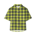 thumbnail image 1 of XXWXYD Western Plaid Toddler Button Down Shirt, Boys Summer Short Sleeve Lapel Neck Top with Cowboy Print, Casual Country Style T-Shirt for Baby Kids, Lightweight Breathable Outdoor Playwear, 1 of 4