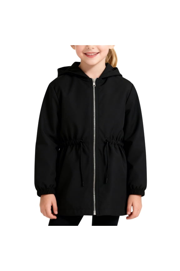 Windbreaker Rain Jacket Teen Girls Waterproof Lightweight Windbreaker Hooded Packable Outdoor Hiking Coat Poncho Trench Raincoat Pockets Windproof (16-17 Years,Hot Pink)