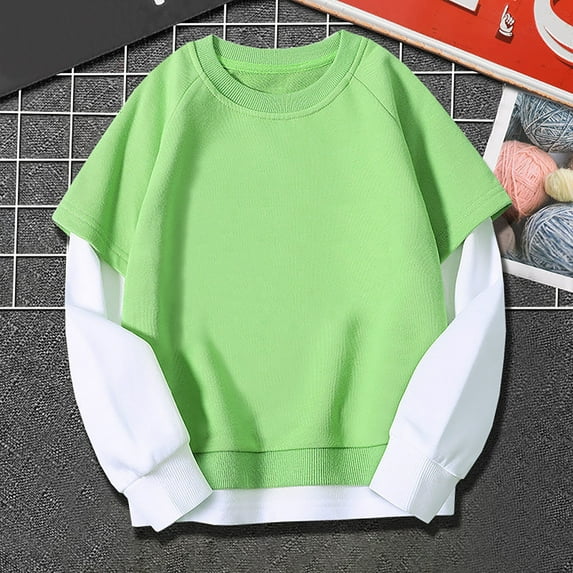 XXWXYD Youth Oversized Pullover Sweatshirt Loose Crew Neck Hoodie Boys Girls Long Sleeve Comfy Soft Cute Top Kids Casual Wear Comfort Clothes