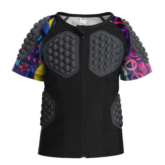 XXWXYD Youth Sports Chest Protector Shirt Impact Resistant Training Gear Breathable Elastic Protective Vest for Soccer Basketball Goalkeeper & Martial Arts Practice (5-6 Years,Pink)