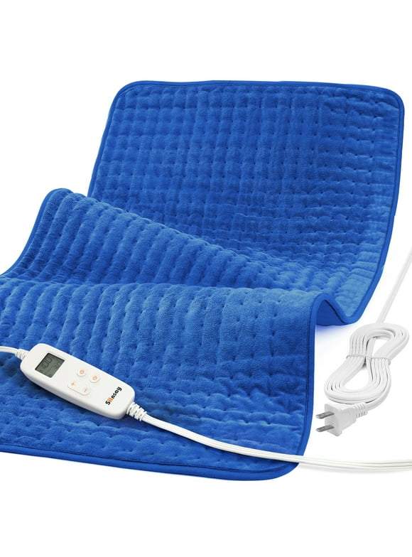 VIPEX Heating Pad for Fast Pain Relief, 33'' x 17'' x 0.4'' Electric Heating Pad 6 Settings, Blue