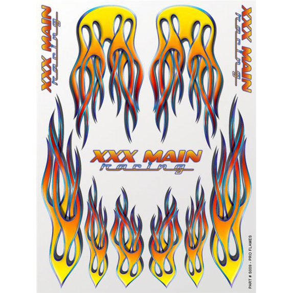 XXX Main Racing Pro Flames Sticker Sheet
