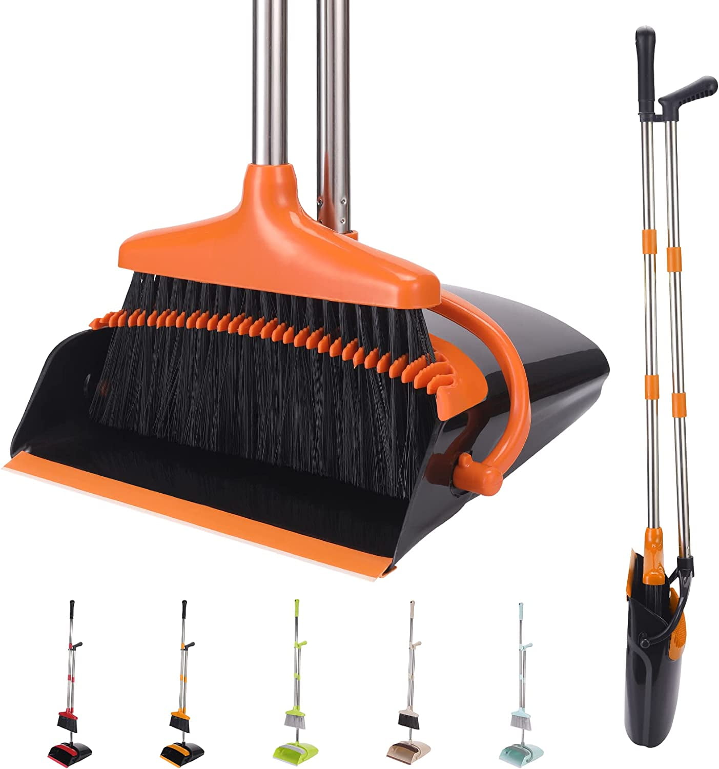 XXXFLOWER Broom and Dustpan Set with Long Handle, Light Weight