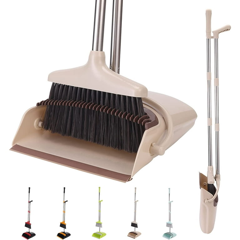 ［2本セット］YMB-611 メープル×バンブー 85cm 900g XXXFLOWER Tall Office Broom and Dustpan Combo Set, Heavy Duty