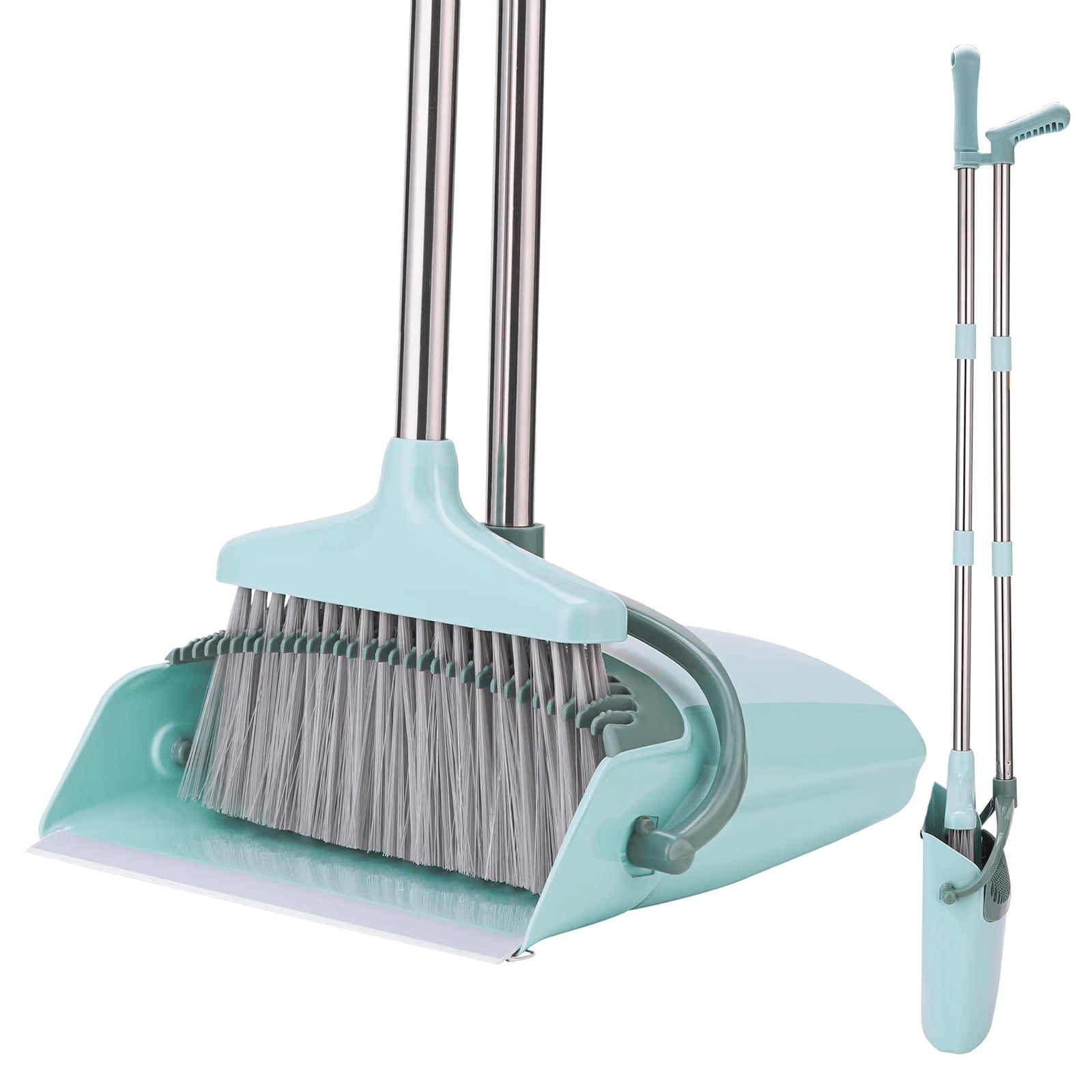 XXXFLOWER Broom and Dustpan Set with Long Handle,Light Weight Stainless Steel Poles for Home Green - Walmart.com