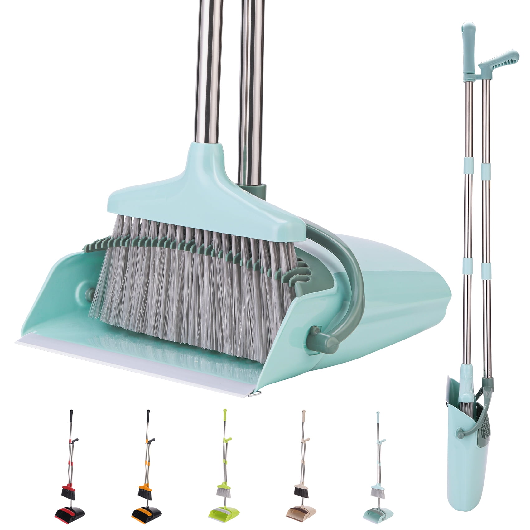 XXXFLOWER Broom and Dustpan Set with Long Handle,Light Weight Stainless