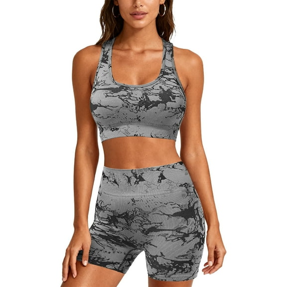 XXXFLOWER Camouflage Vest and Shorts Set（Grey）L