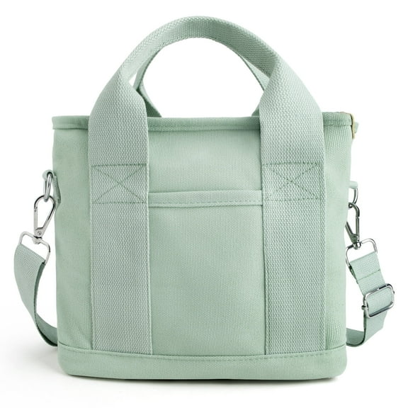 XXXFLOWER Small Canvas Tote Bag with Zipper and Compartments Cute Crossbody Bags for Women Trendy Shoulder Bag for Work Beach Travel
