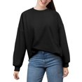 thumbnail image 1 of XXXFLOWER Ladies Casual Tops, Women’s Waffle Henley Long Sleeve T Shirt - Lightweight Crew Neck Blouse for Spring Autumn Daily Casual Wear(Black)2XL, 1 of 6