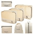 thumbnail image 1 of XXXFLOWER 7-Piece Travel Packing Set, Organizes Cruise Essentials Makeup Bag for Carry On (Beige), 1 of 7