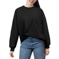 thumbnail image 1 of XXXFLOWER Ladies Casual Tops, Women’s Waffle Henley Long Sleeve T Shirt - Lightweight Crew Neck Blouse for Spring Autumn Daily Casual Wear(Black)2XL, 1 of 6