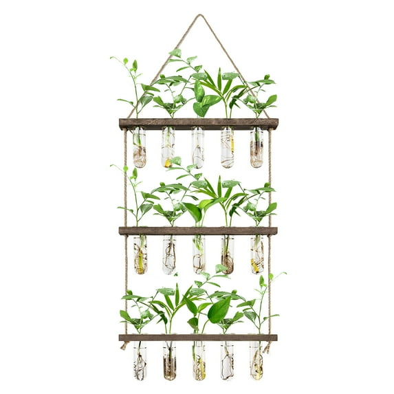XXXFLOWER Wall Hanging Propagation Station with 15 Glass Tubes Air Planter Terrarium
