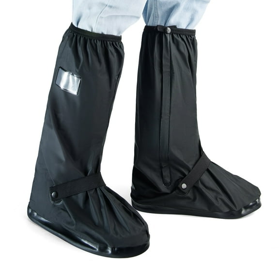 XXXFLOWER Waterproof Reusable Shoe Covers for Men, Women and Kids, Non-Slip Rain Boots with Zipper and Reflector, Durable Shoe Protectors for Indoor/Outdoor Use