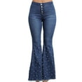 thumbnail image 1 of XXXITICAT Women's Classic High Waist Stretchy Pearl Curvy Fitted Long Denim Pants(LB,S), 1 of 4