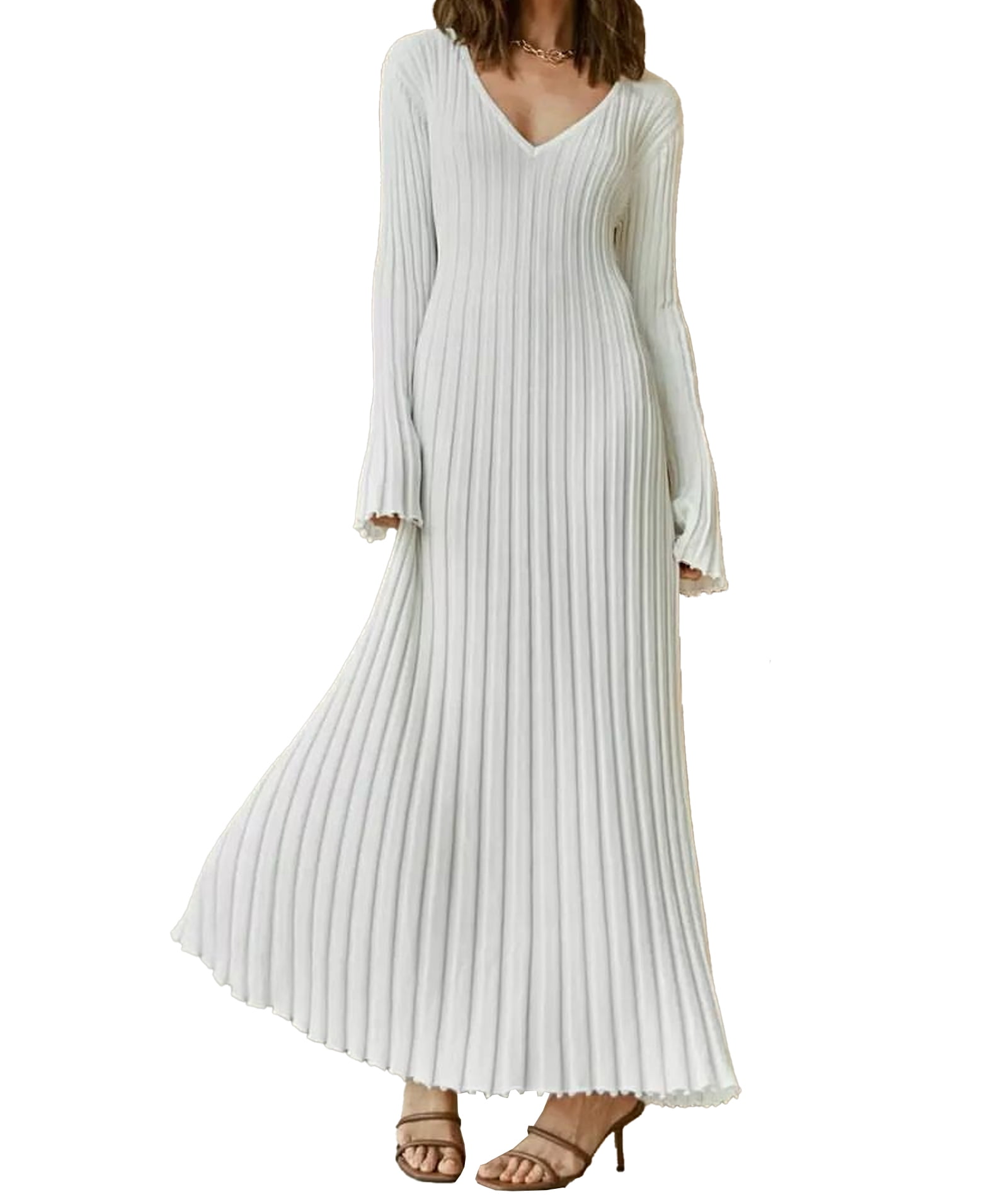 strapless open back dress Signature Ribbed