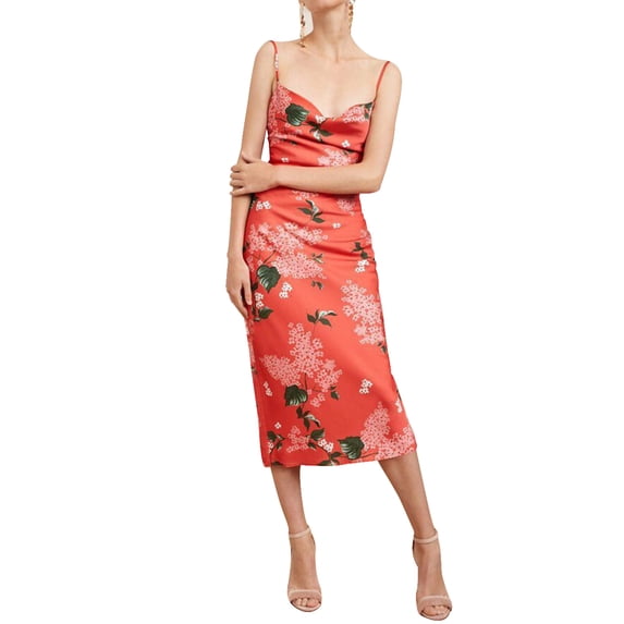 XXXITICAT Women's Sleeveless Spaghetti Strap Satin Dress Cocktail Beach Evening Party(OR,L)