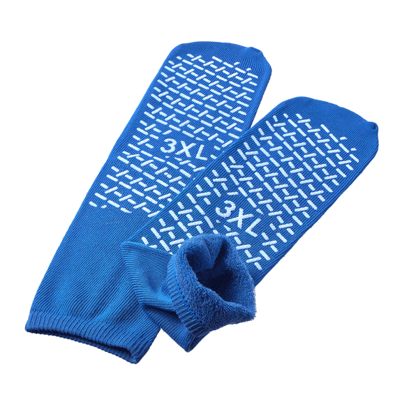 PrimeMed Extra Wide Bariatric Crew Socks, Blue, 4 Pack