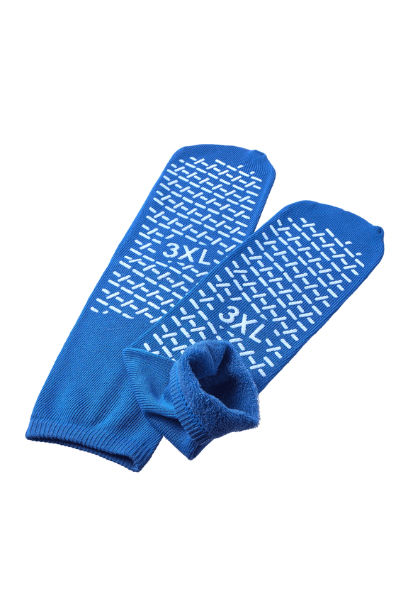 Extra Wide Bariatric Crew Socks, Blue, 4 Pack
