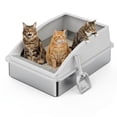 thumbnail image 1 of XXXL Cat Litter Box Jumbo for Big Cat Multiple, Extra Large Stainless Steel Litter Box with High Sides, Metal Litter Box with Scoop, Easy to Clean, Silver Gary, 1 of 8