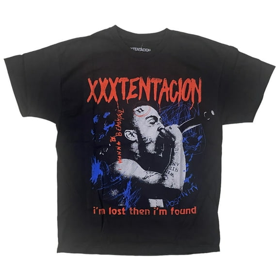 XXXTentacion Men's Official Merchandise I'm Lost Then I'm Found Tee T-Shirt (Small, Black)
