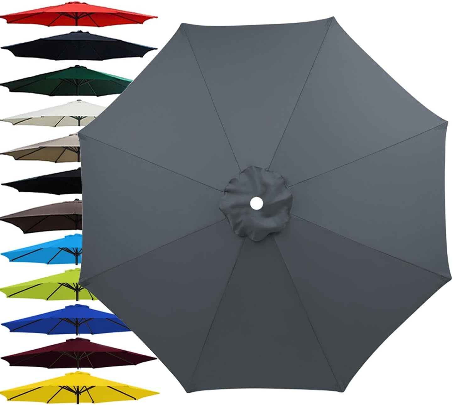 6.5ft 9ft 10ft Outdoor Patio Umbrella Replacement Canopy, 6 Ribs 8 Ribs Umbrella Canopy Cover Replacement Fabric, Parasol Top Cover Replacement UV ... 6.5ft 9ft 10ft Outdoor Patio Umbrella Replacement Canopy, 6 Ribs 8 Ribs Umbrella Canopy Cover Replacement Fabric, Parasol Top Cover Replacement UV ...