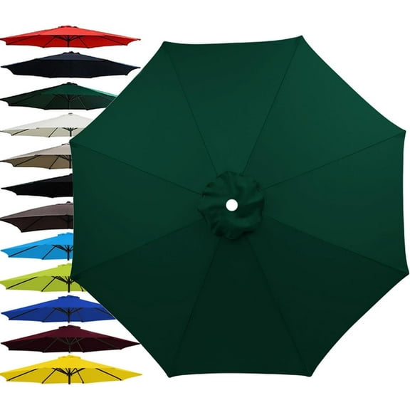 XXY 9ft 8 Rib Dark Green Patio Umbrella Canopy, UV Resistant