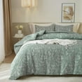 XXZH 3 Pieces Duvet Cover Full Size White Duvet Cover with Blue Floral