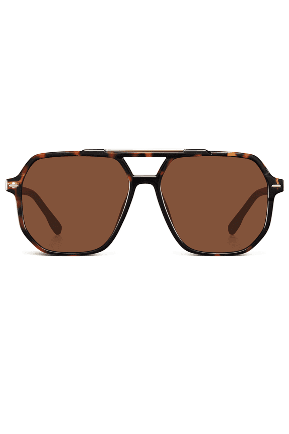 Aviator Sunglasses for Women Men Square Frame UV400 Protection 90s Vintage Style Sun Glasses(Tortoise/Brown)