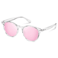thumbnail image 1 of Round Polarized Sunglasses for Women Men Retro UV400 Protection Sun Glasses(Transparent/Pink), 1 of 6