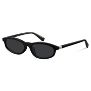 Trendy Polarized Sunglasses for Women Men Retro 90s Style Cat Eye Frame UV400 Protection Sun GlassesBlack/Gray