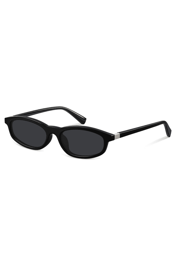 Trendy Polarized Sunglasses for Women Men Retro 90s Style Cat Eye Frame UV400 Protection Sun Glasses(Black/Gray)