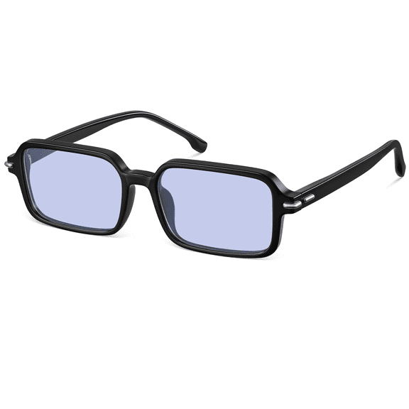XXZQRYHN Trendy Rectangle Sunglasses for Women Vintage Square Frame UV400 Protection Sun Glasses(Black/Blue)