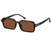 Trendy Rectangle Sunglasses for Women Vintage Square Frame UV400 Protection Sun GlassesTortoise/Brown