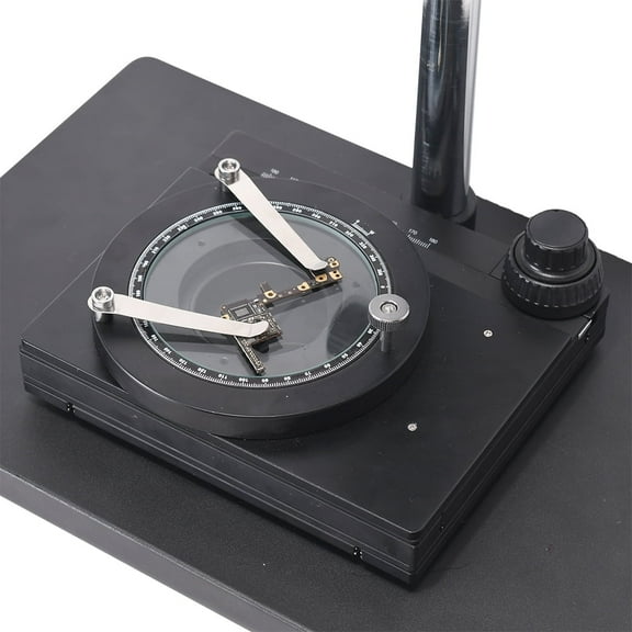 Hayear XY Fine-tuned Rotary Rotable Stage High Precision Inspection Platform Micrometer Activity Table for Stereo Microscope1*Rotating Inspection TableBlack