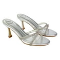 thumbnail image 1 of XY London Womens Abby Metallic Diamante Strappy Stiletto Heel Mules, 1 of 5