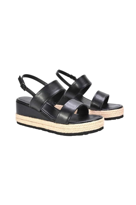 Womens Ally Sling Back Low Heel Wedge Sandals