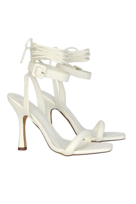 Womens Althea Strappy Lace Up Flare Heel Sandals