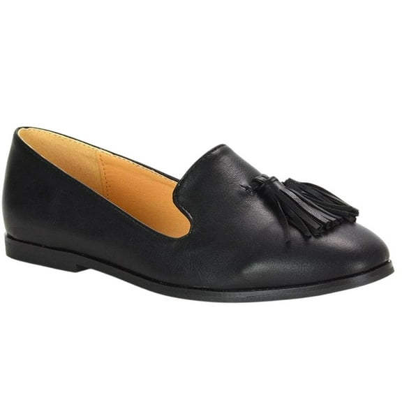XY London Womens Betsy Tassel Pointed Flat Loafers