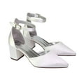 thumbnail image 1 of XY London Womens Bronte Strappy Pointed Medium Block Heel Court Shoes, 1 of 4