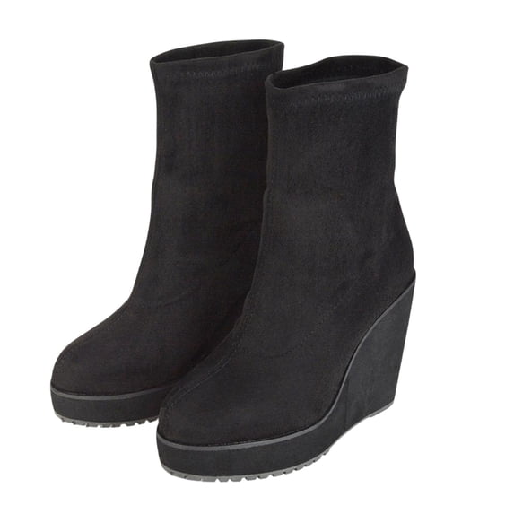 XY London Womens Camille Platform Wedge Sock Ankle Boots
