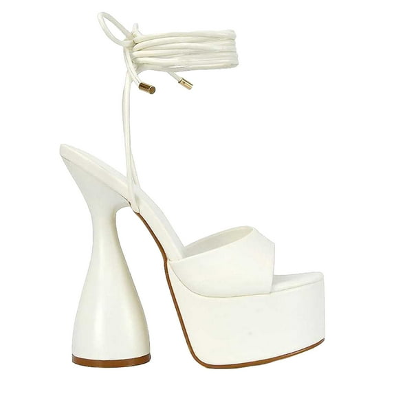 XY London Womens Celeste Cylindrical Peep Toe High Heels