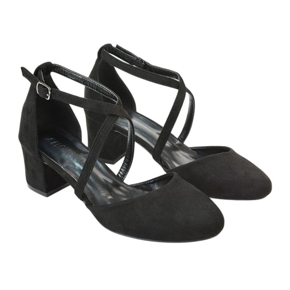 XY London Womens Cindy Low Mid Block Heel Court Shoes