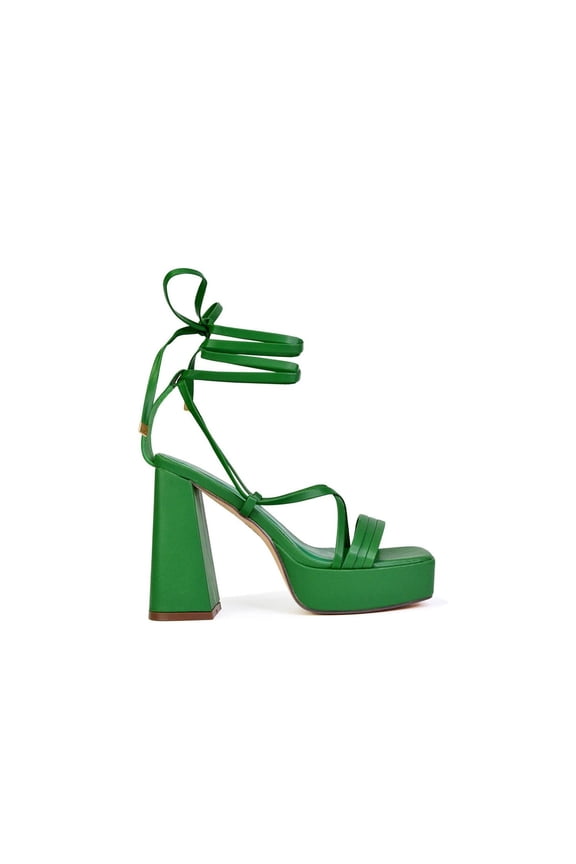 Womens Eden Strappy Flare Block High Heels